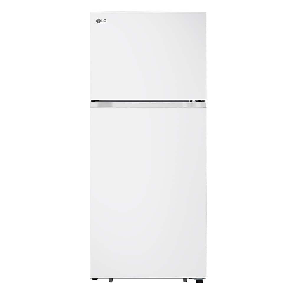 LG - 17.5 Cu. Ft. Garage Ready Top-Freezer Refrigerator with Reversible Doors - White - Front_Zoom