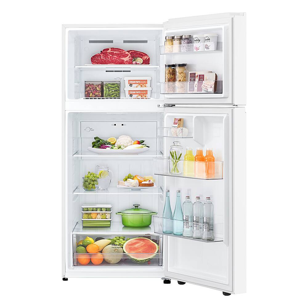 Alt View 2. LG - 17.5 Cu. Ft. Garage Ready Top-Freezer Refrigerator with Reversible Doors - White.