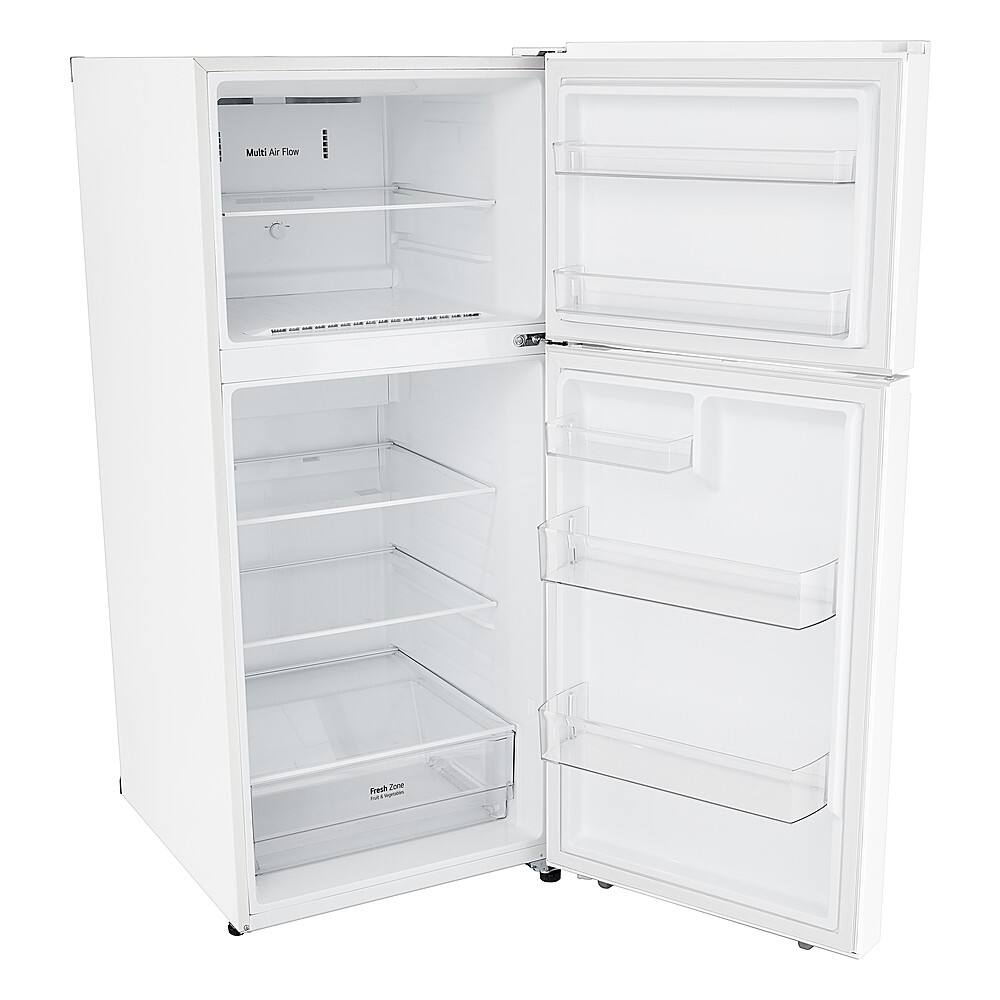 Alt View 5. LG - 17.5 Cu. Ft. Garage Ready Top-Freezer Refrigerator with Reversible Doors - White.