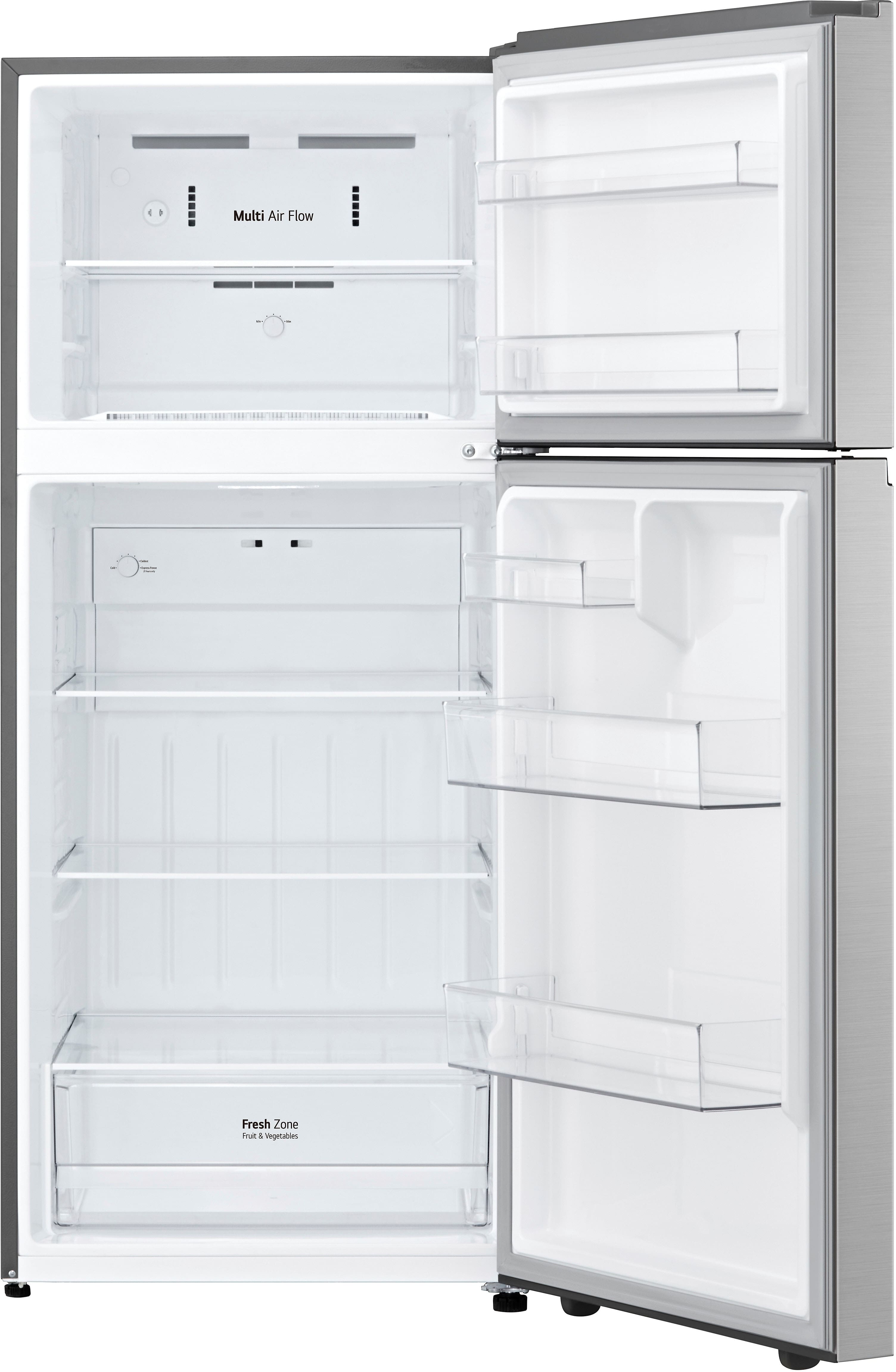 Alt View 3. LG - 17.5 Cu. Ft. Garage Ready Top-Freezer Refrigerator with Reversible Doors - Stainless Steel.