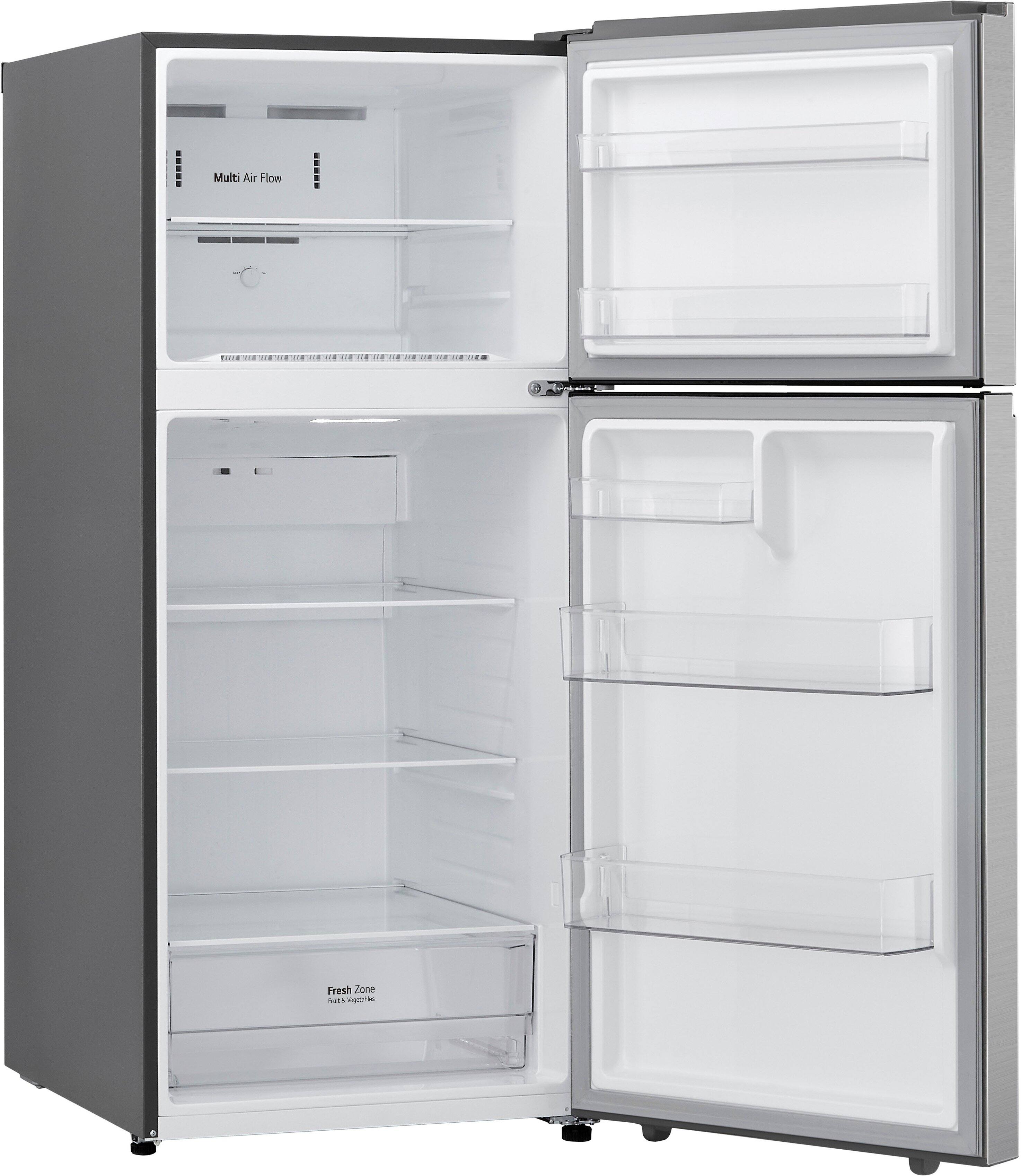 Alt View 5. LG - 17.5 Cu. Ft. Garage Ready Top-Freezer Refrigerator with Reversible Doors - Stainless Steel.