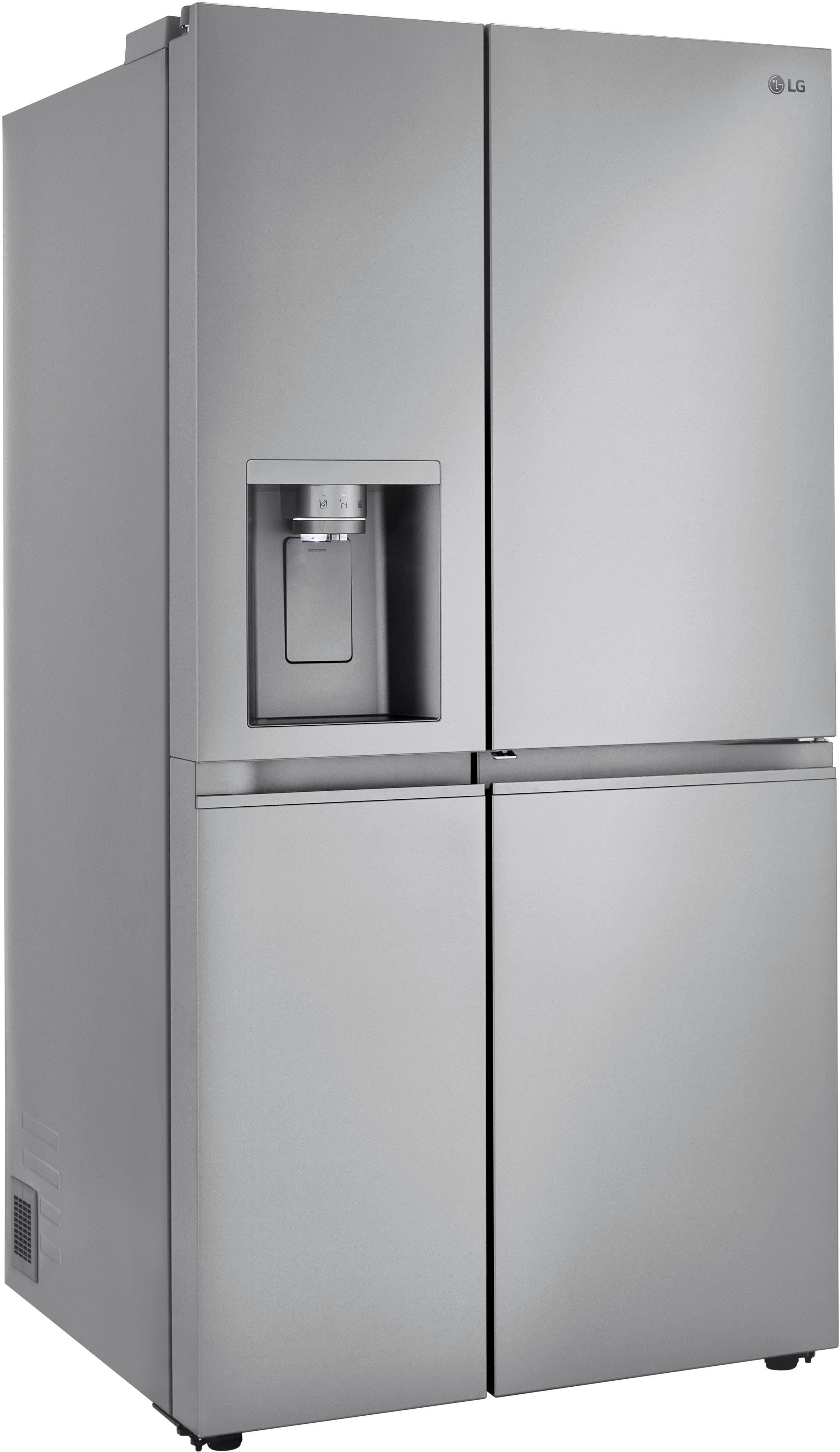 Angle. LG - 27.12 Cu. Ft. Door-in-Door Side-by-Side Refrigerator with SpacePlus Ice System - PrintProof Stainless Steel.