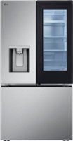 LG - 30.7 Cu. Ft. Standard-Depth MAX French Door Smart Refrigerator with InstaView - Stainless Steel - Front_Zoom