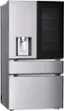 Angle. LG - Standard-Depth MAX 28.6 Cu. Ft. 4-Door French Door-in-Door Smart Refrigerator with InstaView MyColor - PrintProof Stainless Steel.