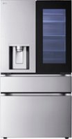 LG - 28.6 Cu. Ft. 4-Door French Door-in-Door Counter-Depth Smart Refrigerator with InstaView  MyColor - Stainless Steel - Front_Zoom