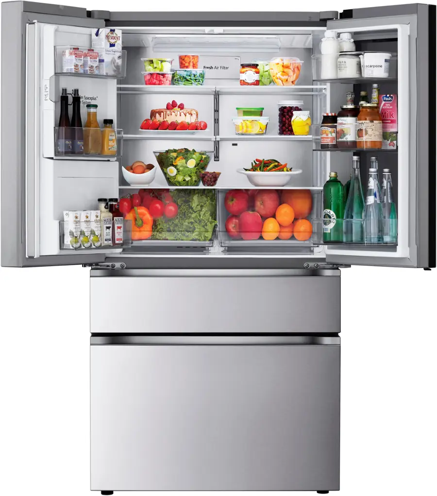 Alt View 12. LG - Standard-Depth MAX 28.6 Cu. Ft. 4-Door French Door-in-Door Smart Refrigerator with InstaView MyColor - PrintProof Stainless Steel.