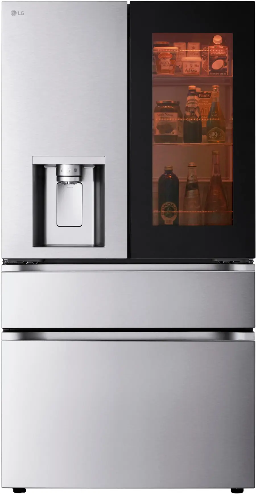 Alt View 14. LG - Standard-Depth MAX 28.6 Cu. Ft. 4-Door French Door-in-Door Smart Refrigerator with InstaView MyColor - PrintProof Stainless Steel.