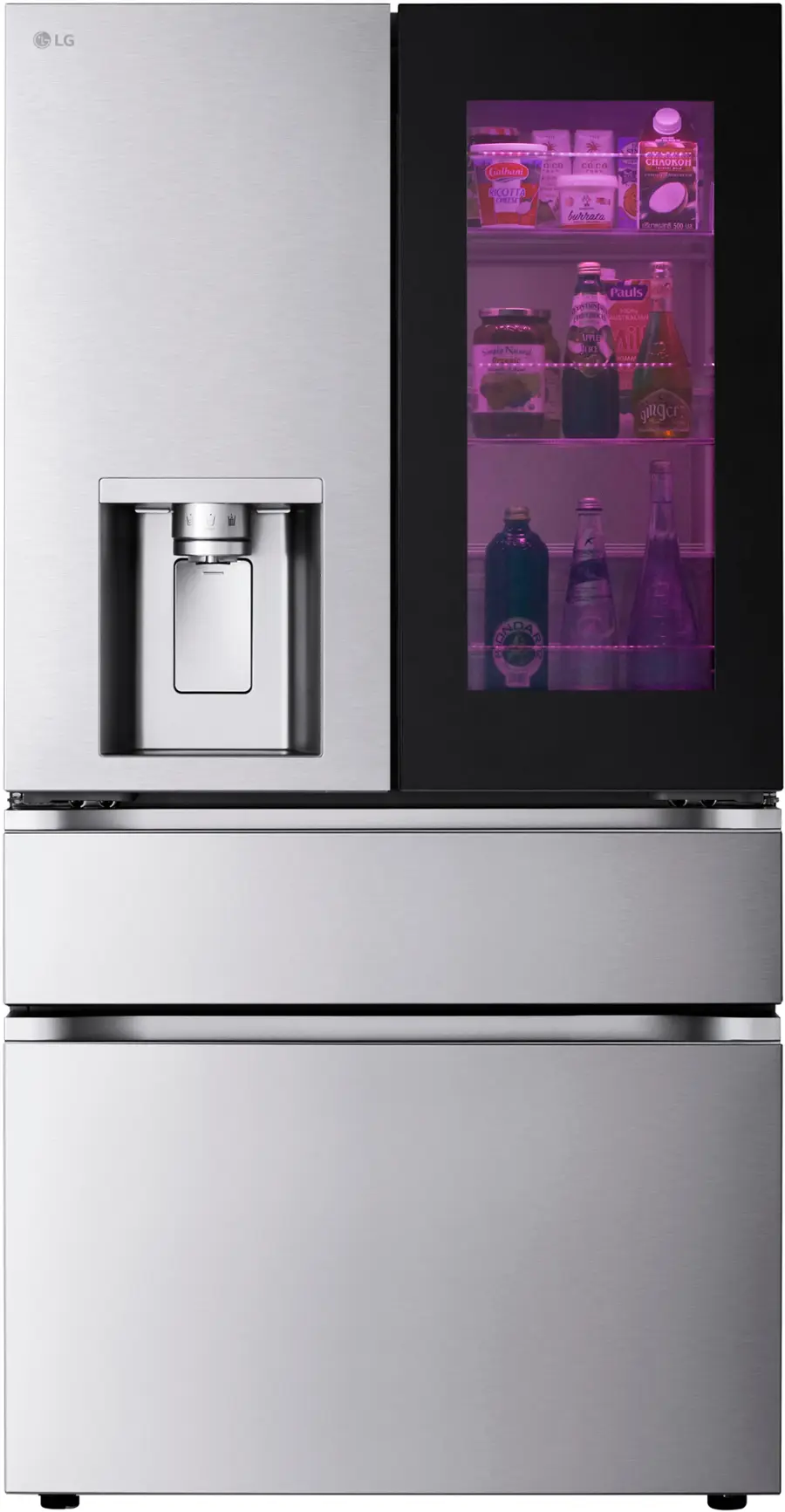 Alt View 15. LG - Standard-Depth MAX 28.6 Cu. Ft. 4-Door French Door-in-Door Smart Refrigerator with InstaView MyColor - PrintProof Stainless Steel.
