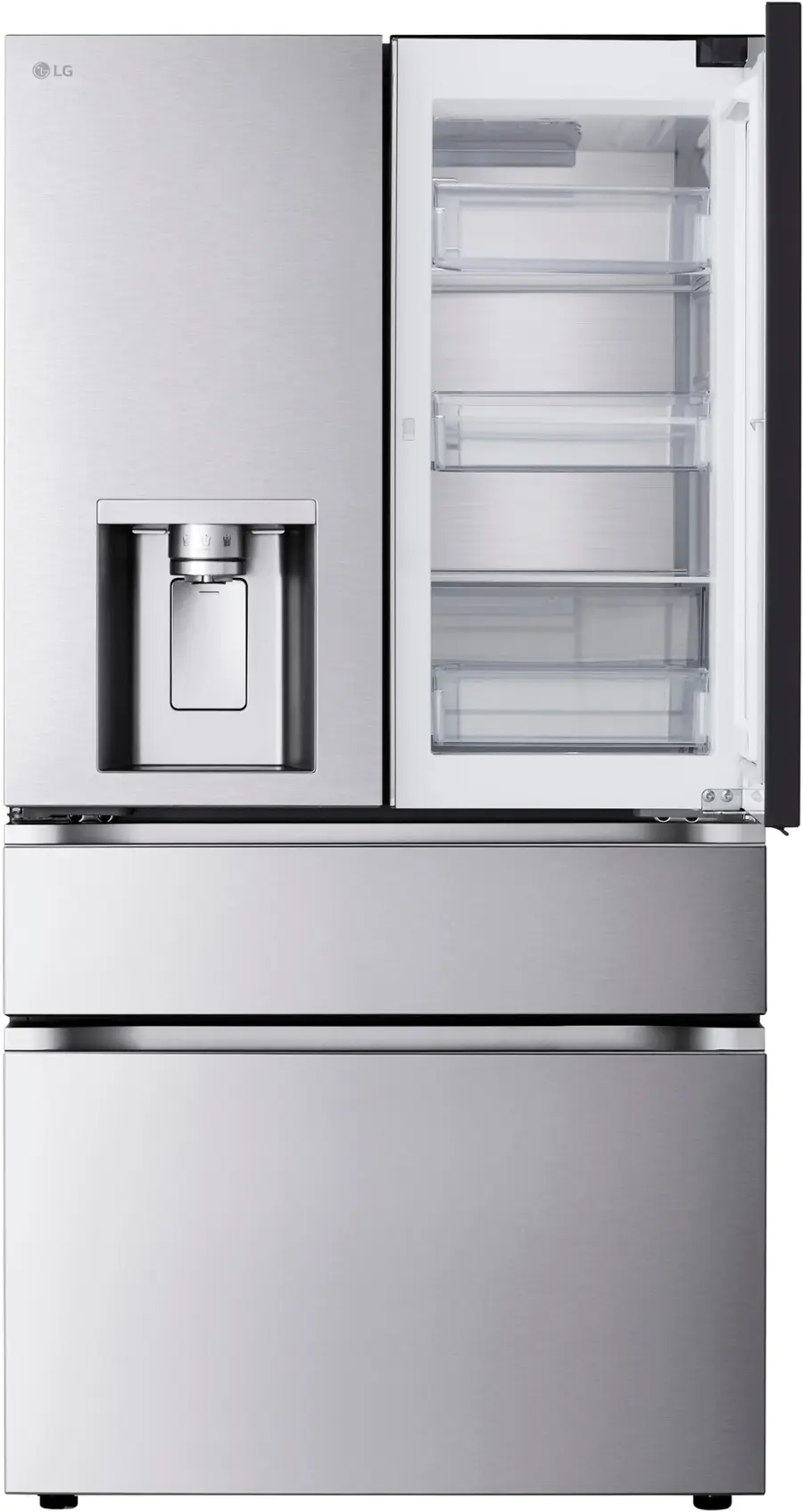Alt View 2. LG - Standard-Depth MAX 28.6 Cu. Ft. 4-Door French Door-in-Door Smart Refrigerator with InstaView MyColor - PrintProof Stainless Steel.