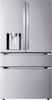 Front. LG - Counter-Depth MAX 24.5 Cu. Ft. 4-Door French Door Smart Refrigerator with Full-Convert Drawer - PrintProof Stainless Steel.