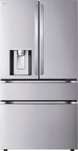 LG - 36-in Counter-Depth MAX 24.5 Cu. Ft. 4-Door French Door Smart Refrigerator with Full-Convert Drawer - Stainless Steel