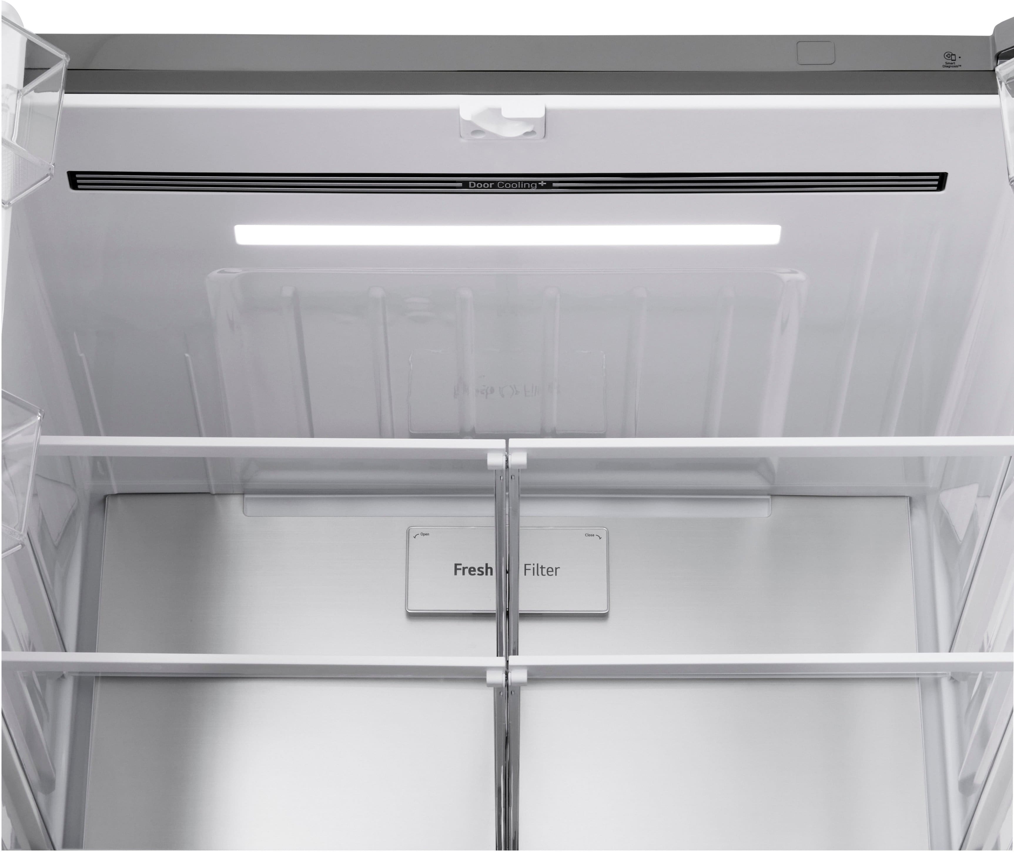 Alt View 13. LG - Counter-Depth MAX 24.5 Cu. Ft. 4-Door French Door Smart Refrigerator with Full-Convert Drawer - PrintProof Stainless Steel.