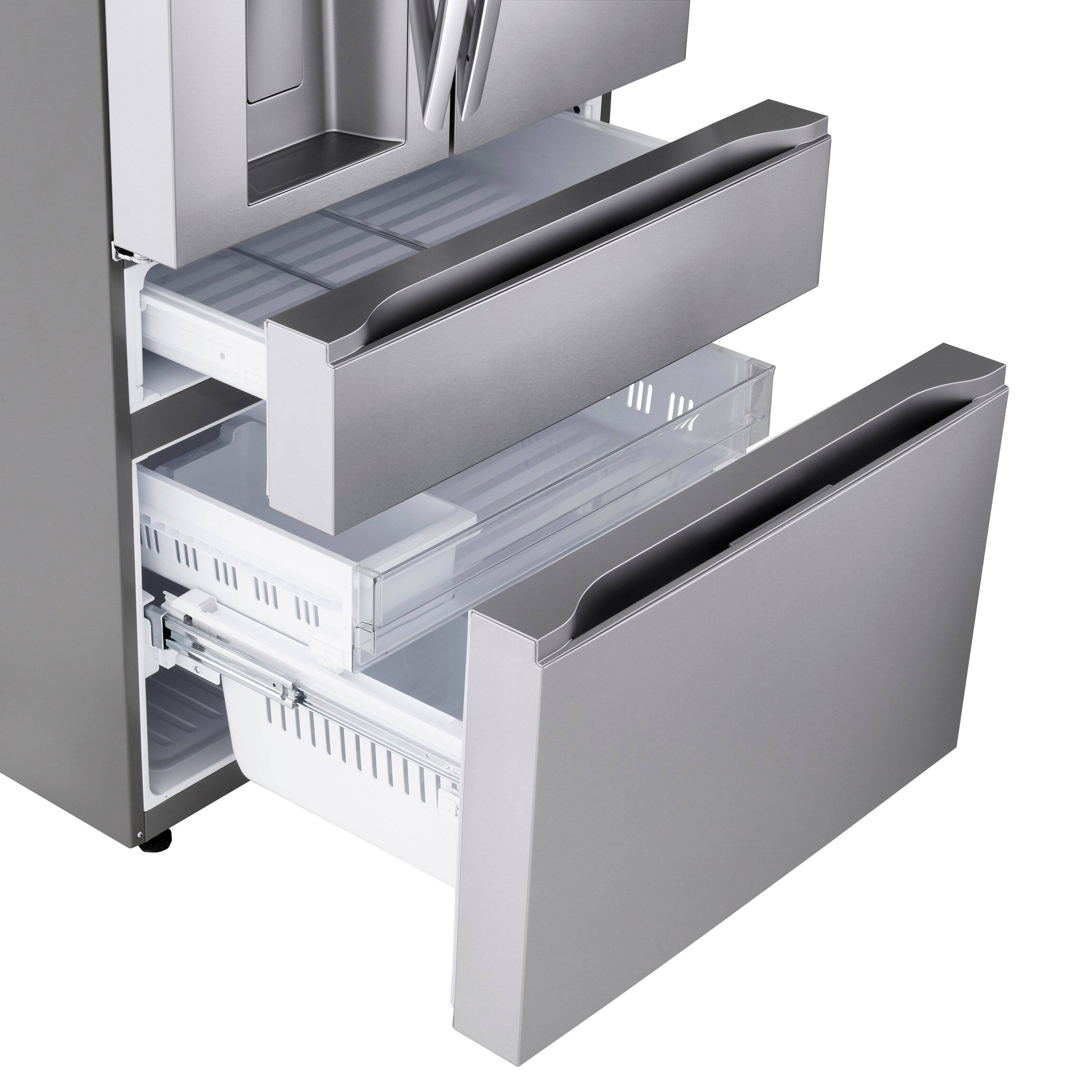 Alt View 20. LG - Counter-Depth MAX 24.5 Cu. Ft. 4-Door French Door Smart Refrigerator with Full-Convert Drawer - PrintProof Stainless Steel.