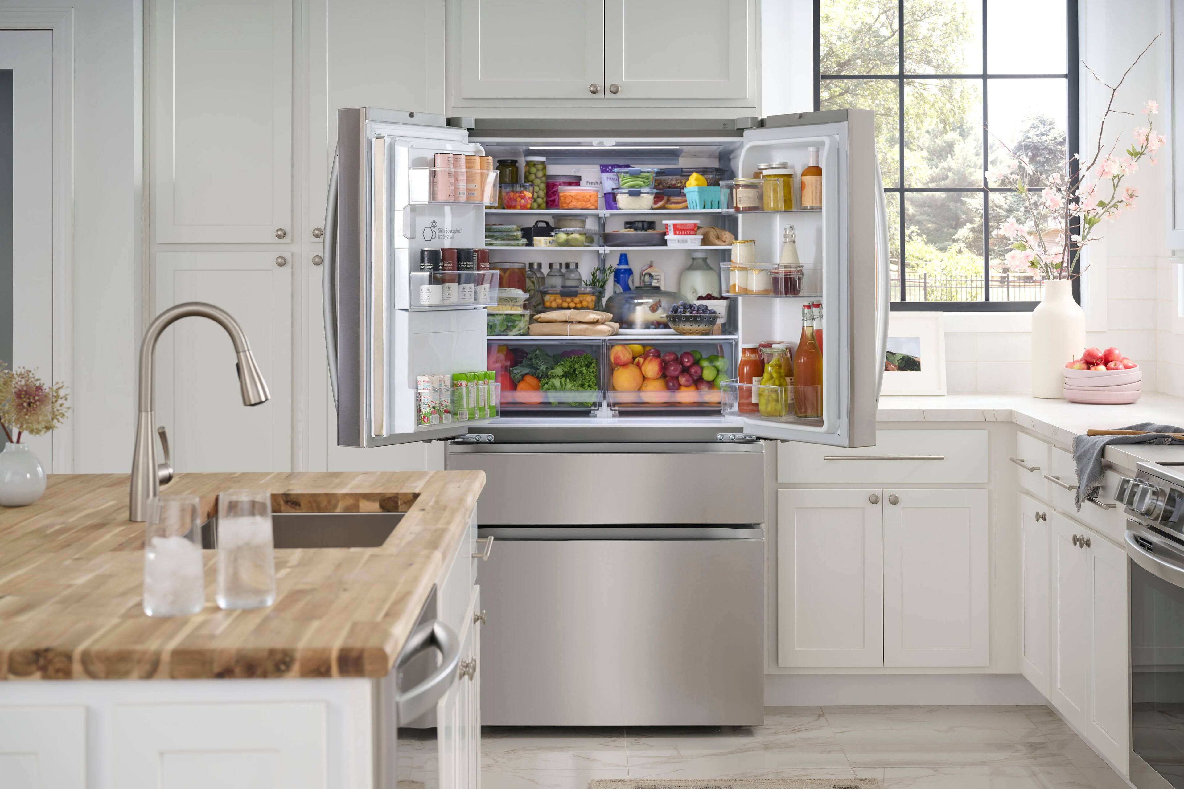 Alt View 25. LG - Counter-Depth MAX 24.5 Cu. Ft. 4-Door French Door Smart Refrigerator with Full-Convert Drawer - PrintProof Stainless Steel.