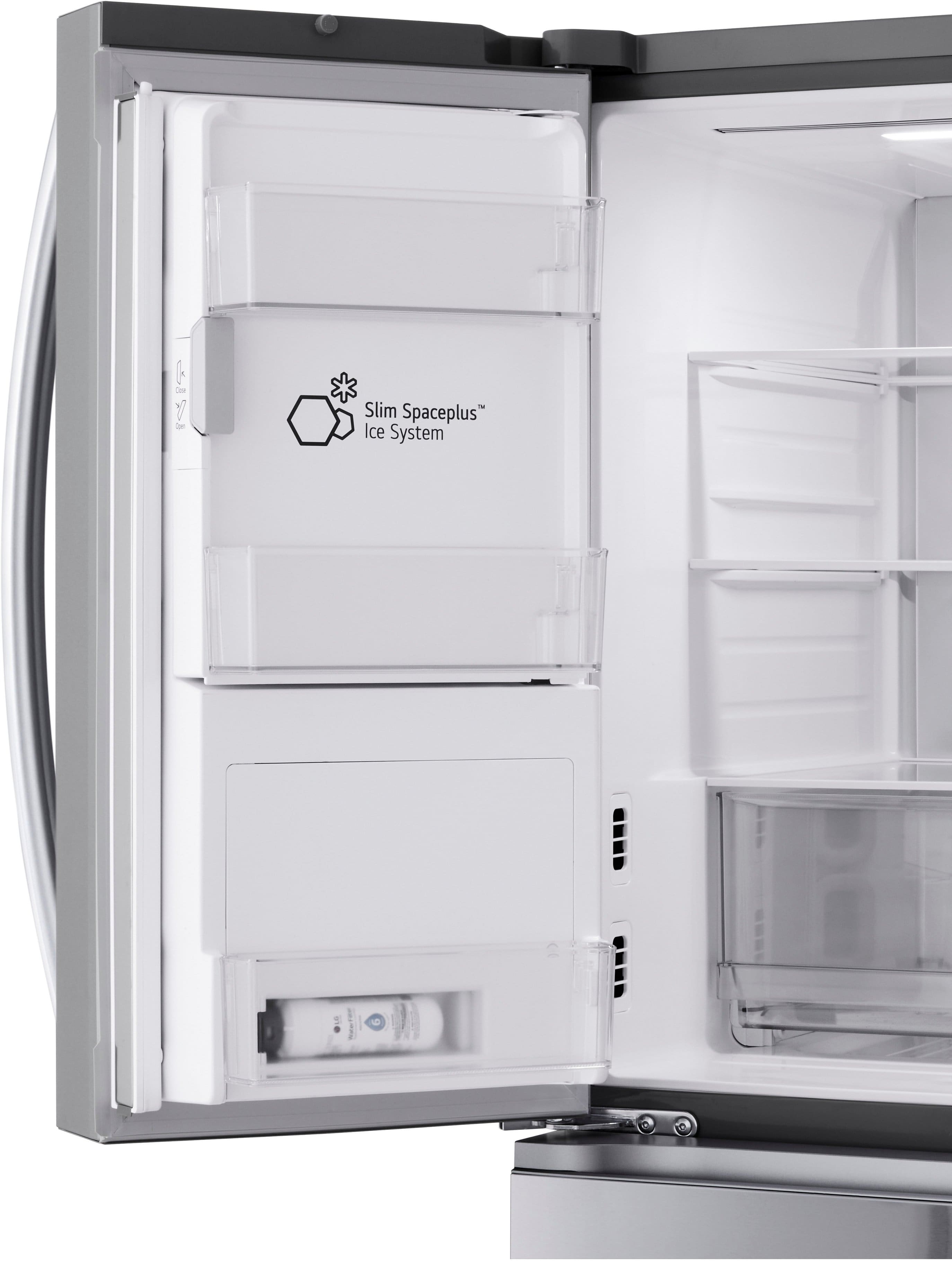 Alt View 4. LG - Counter-Depth MAX 24.5 Cu. Ft. 4-Door French Door Smart Refrigerator with Full-Convert Drawer - PrintProof Stainless Steel.