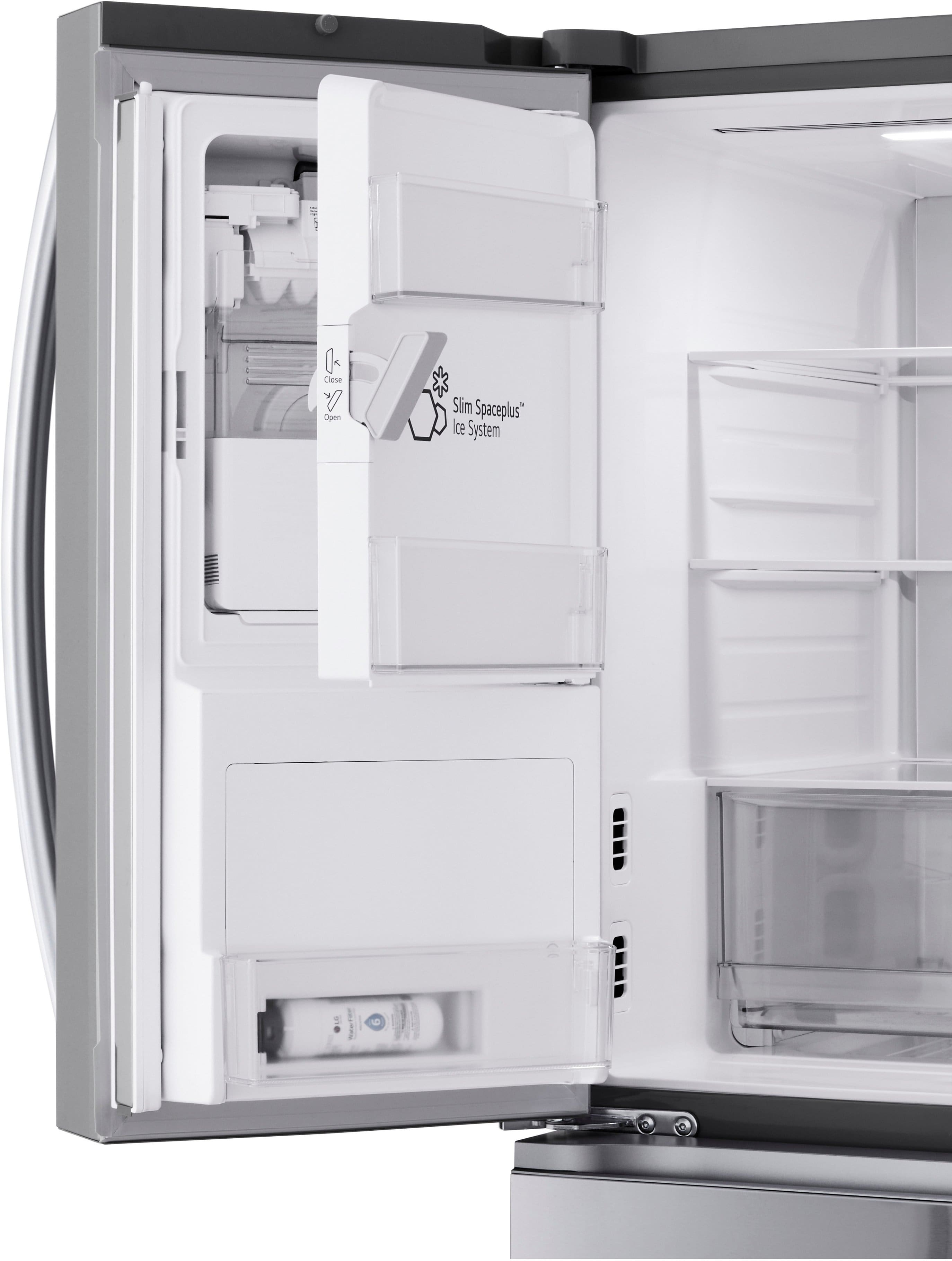 Alt View 5. LG - Counter-Depth MAX 24.5 Cu. Ft. 4-Door French Door Smart Refrigerator with Full-Convert Drawer - PrintProof Stainless Steel.