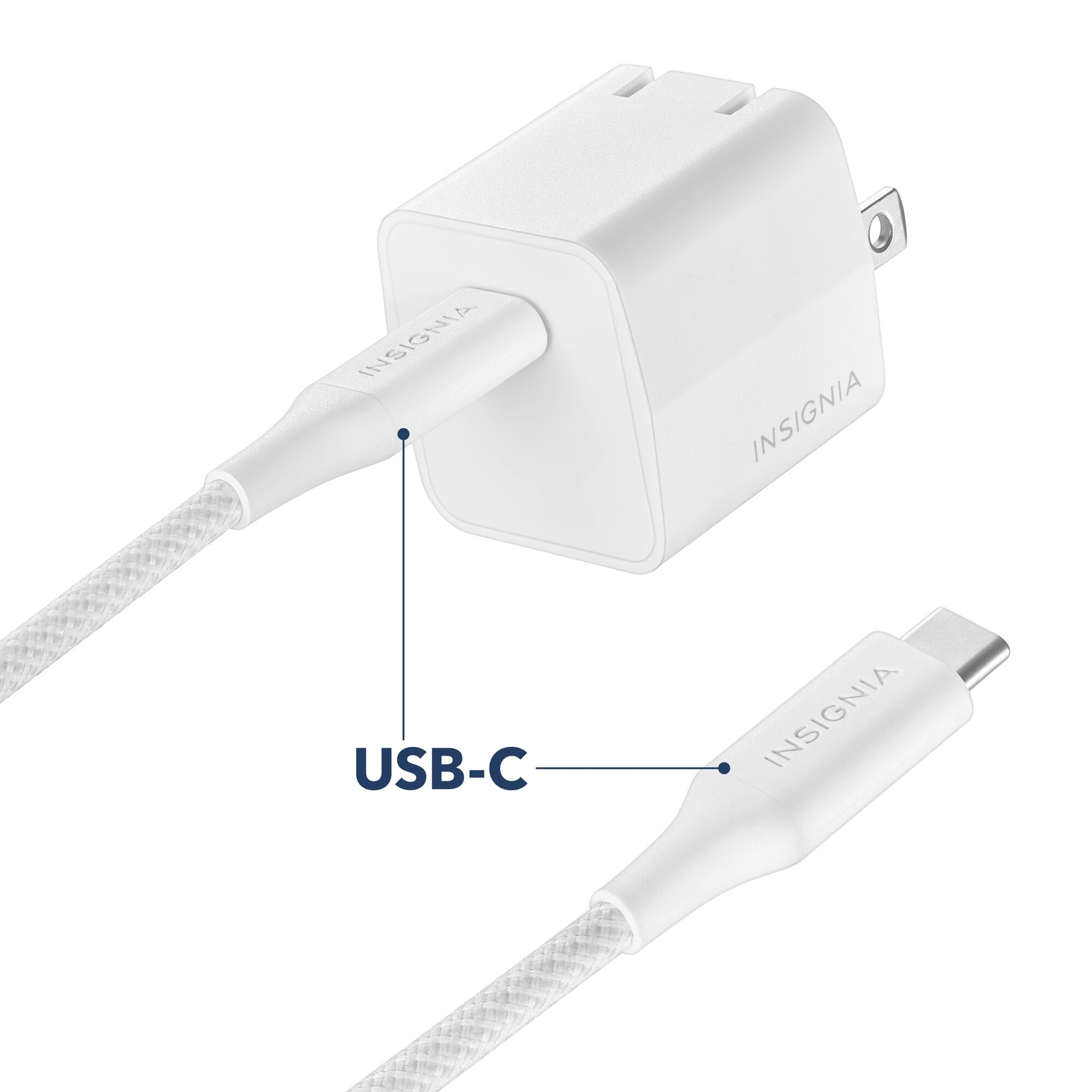 Alt View 21. Insignia™ - 20W USB-C Compact Wall Charger Kit for Smartphones, Tablets & More - White.