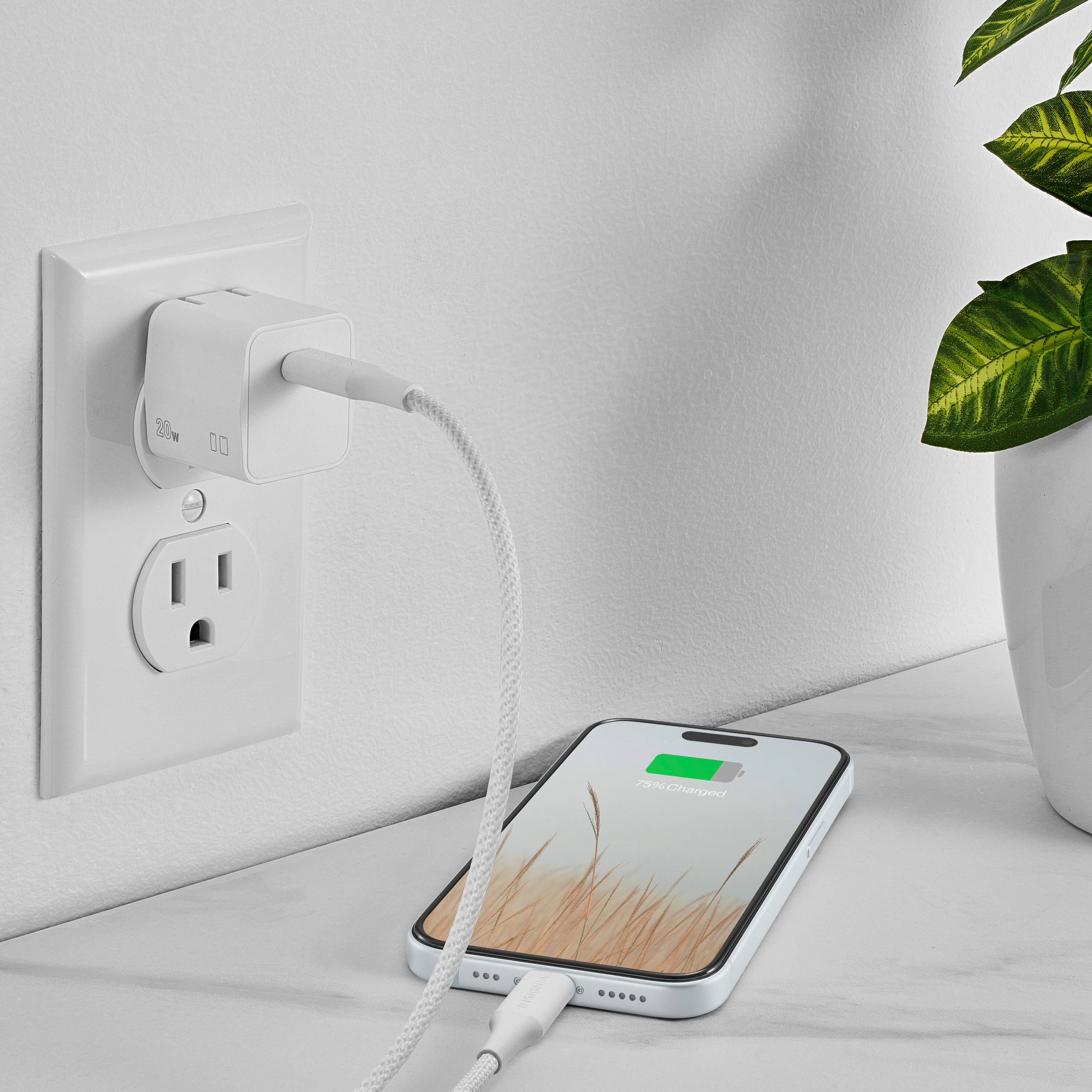 Alt View 22. Insignia™ - 20W USB-C Compact Wall Charger Kit for Smartphones, Tablets & More - White.