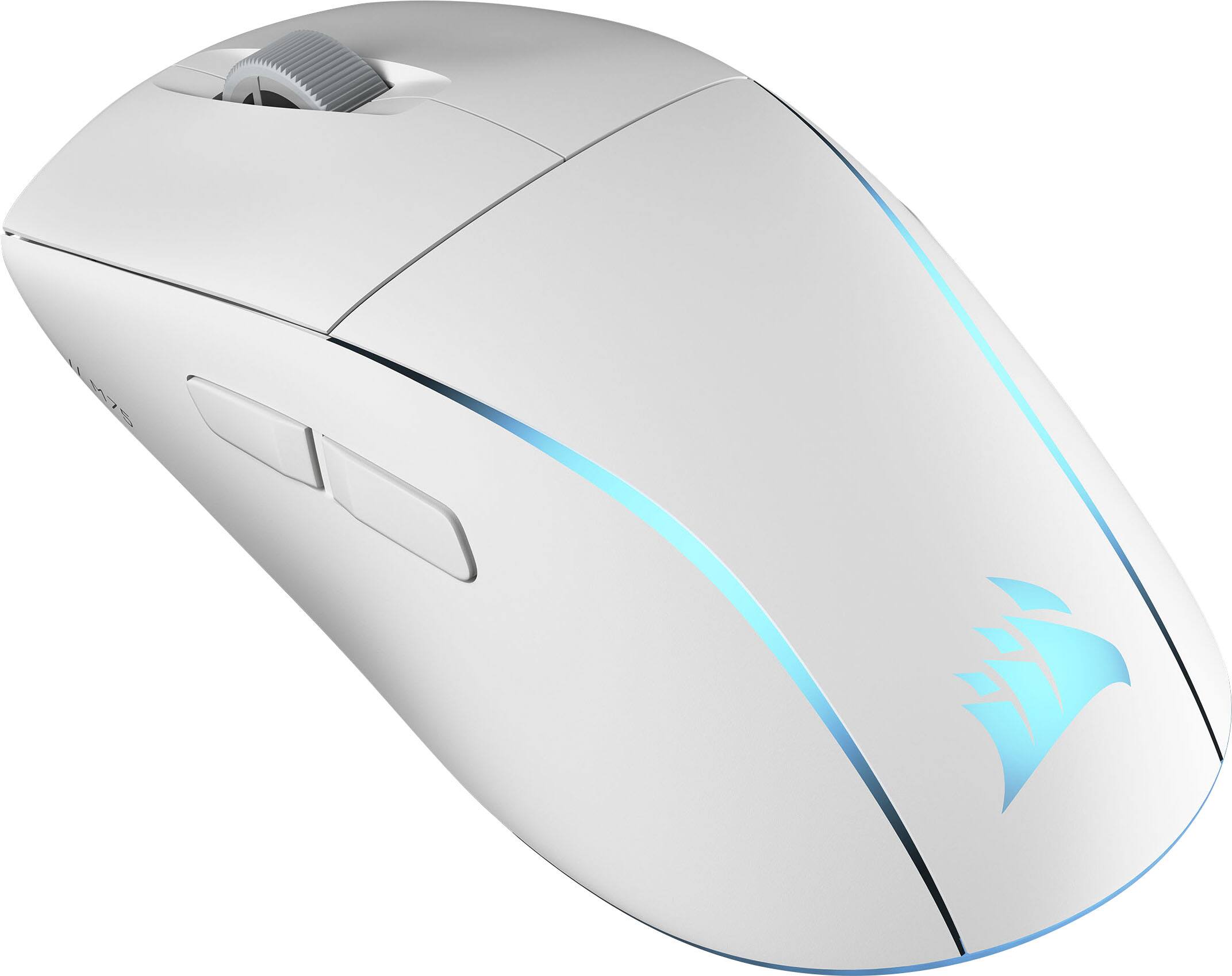 Angle. CORSAIR - M75 WIRELESS Lightweight Optical RGB Gaming Ambidextrous Mouse - White.