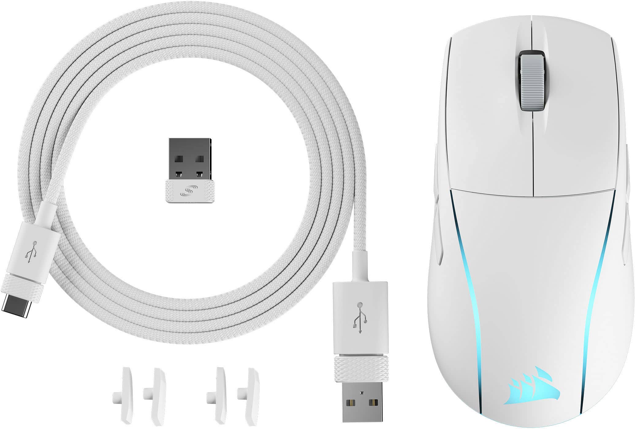 Alt View 16. CORSAIR - M75 WIRELESS Lightweight RGB Gaming Mouse - White.