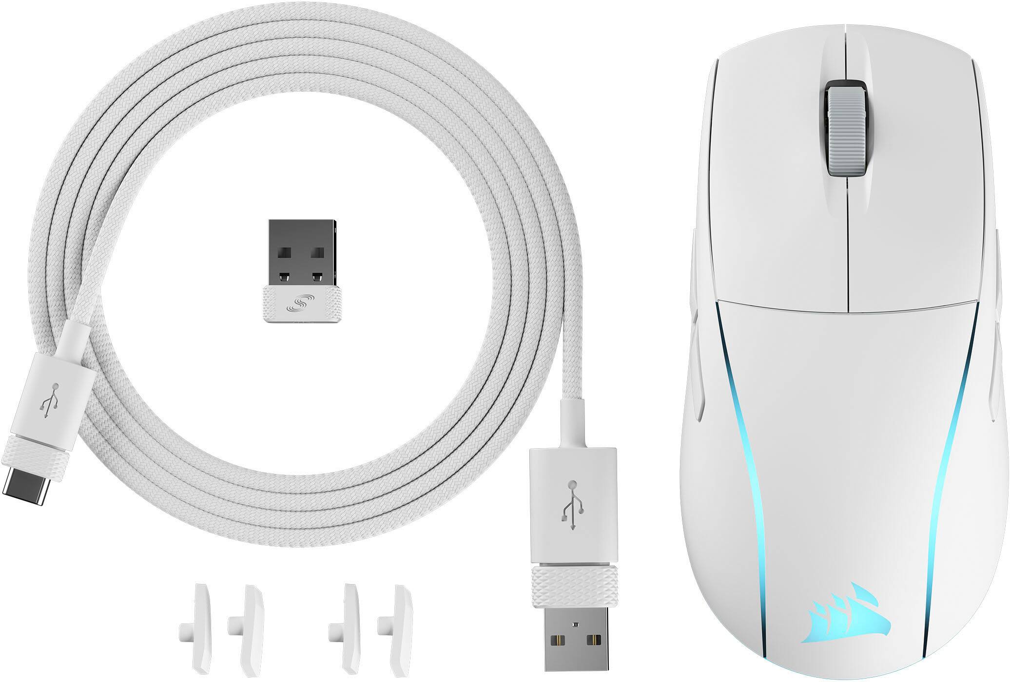 Alt View 16. CORSAIR - M75 WIRELESS Lightweight RGB Gaming Mouse - White.