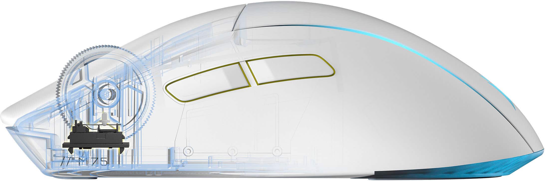 Alt View 17. CORSAIR - M75 WIRELESS Lightweight RGB Gaming Mouse - White.