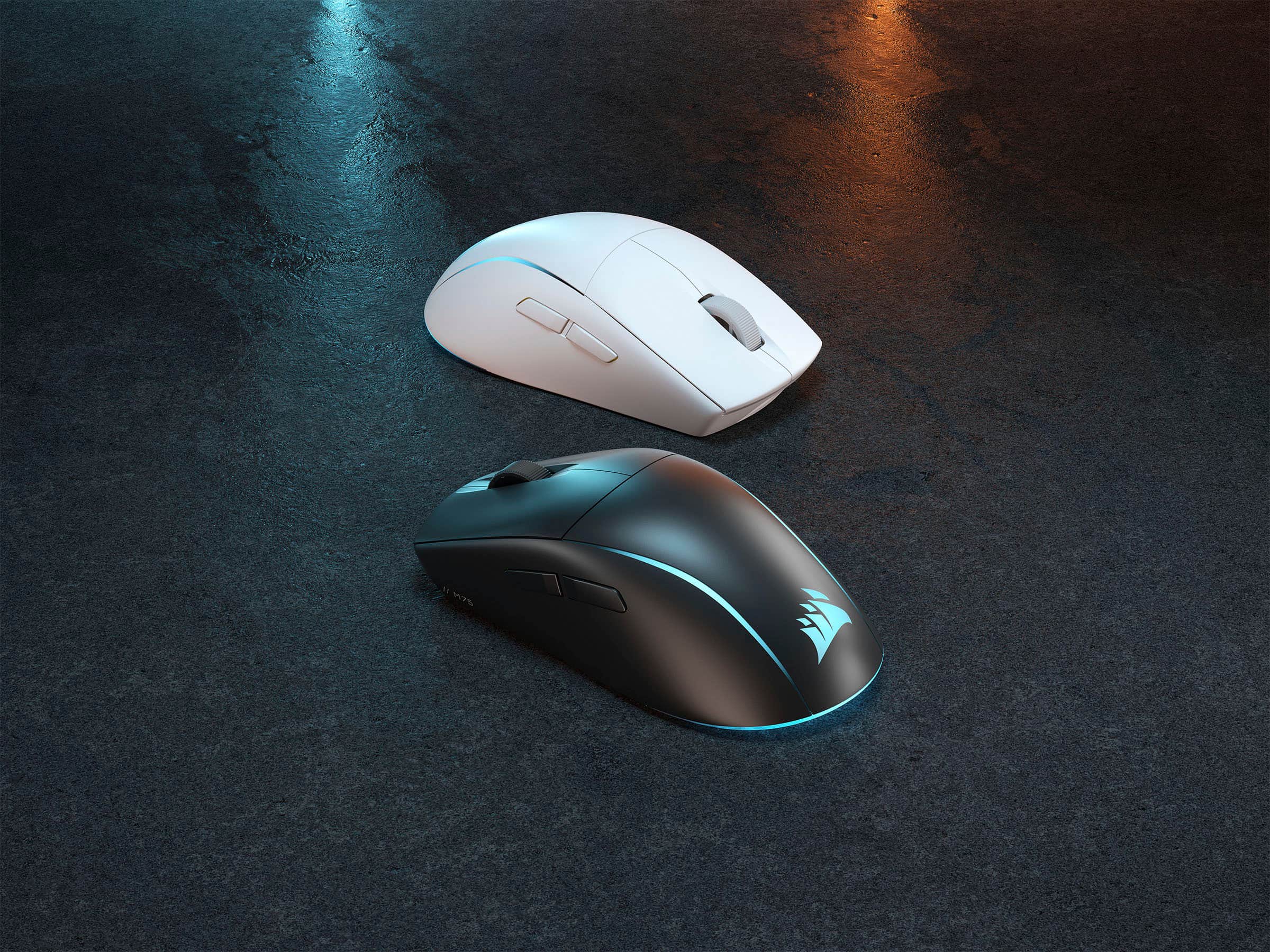 Alt View 18. CORSAIR - M75 WIRELESS Lightweight RGB Gaming Mouse - White.