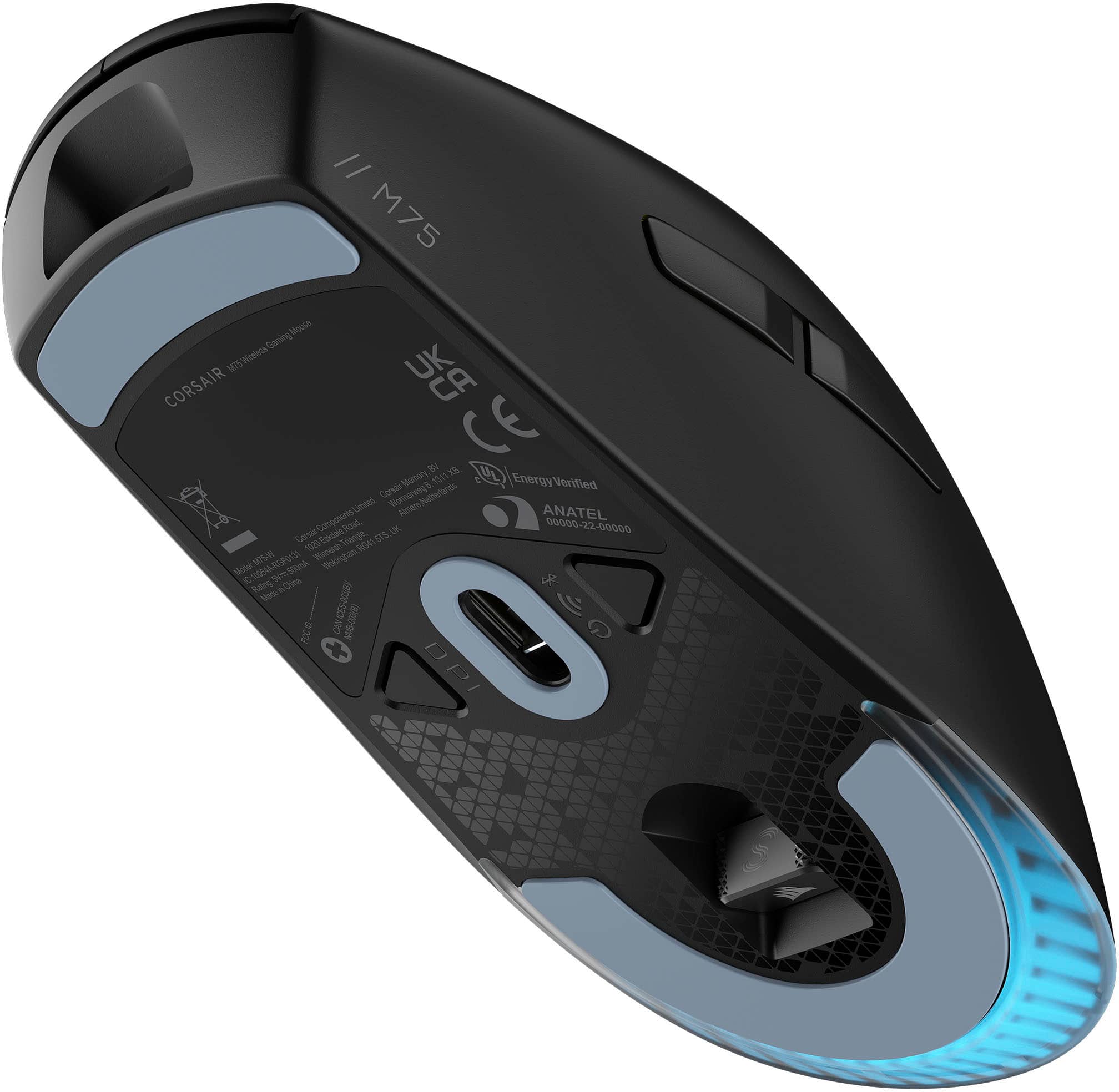 Alt View 14. CORSAIR - M75 WIRELESS Lightweight RGB Gaming Mouse - Black.