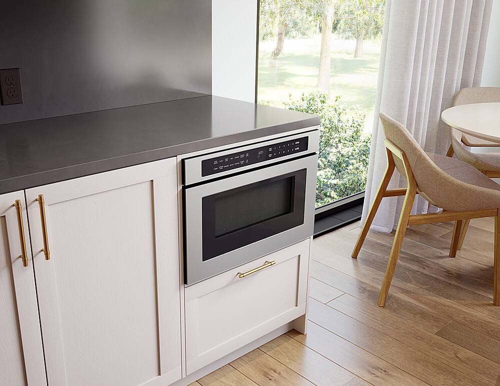 Alt View 12. Zephyr - Zephyr 1.2 cu. ft. Built-In Microwave Drawer with Sensor Cooking and Preset Cooking Options - Stainless Steel.