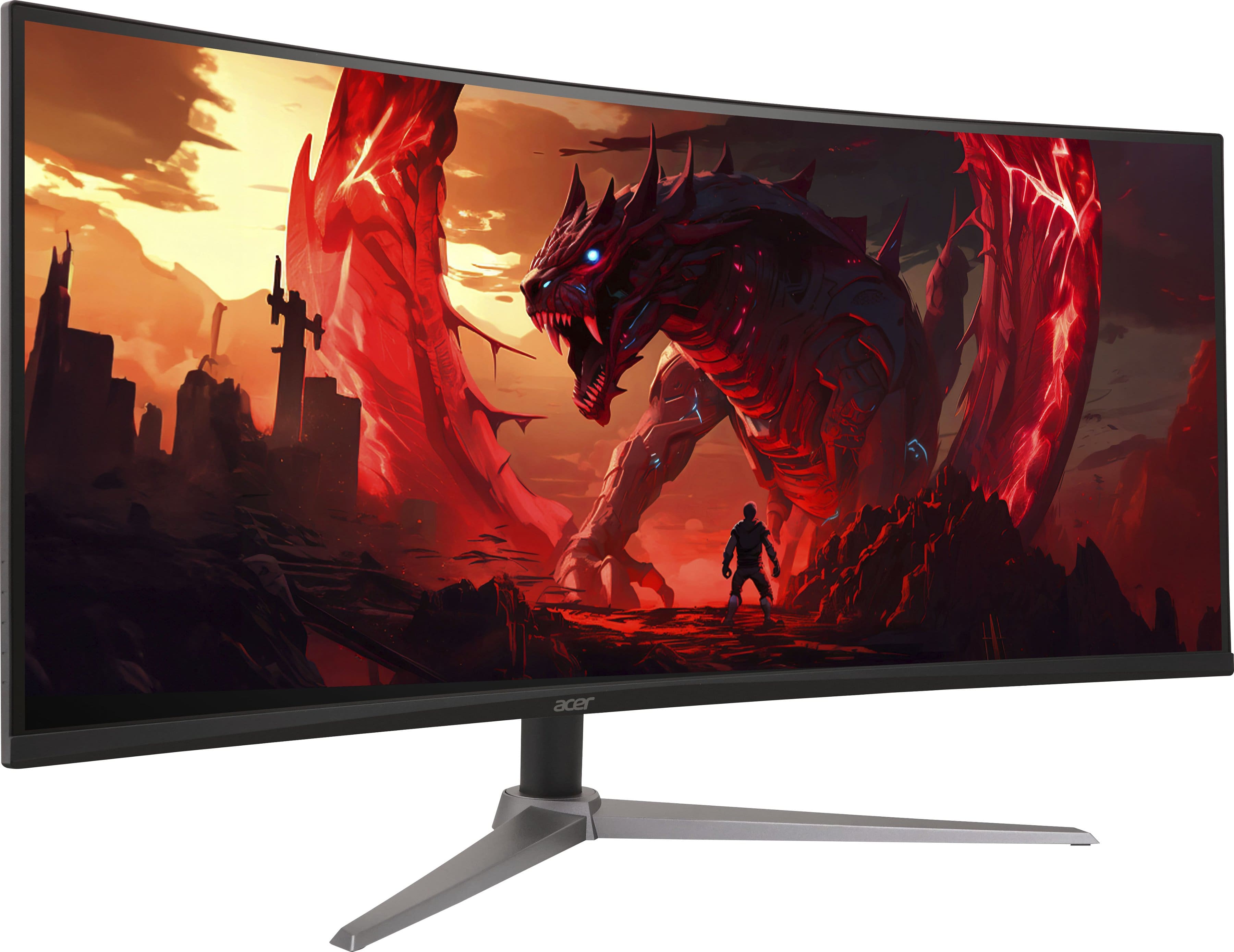 Angle. Acer - Nitro ED340CU 34" Curved QHD 180Hz 1ms FreeSync Premium Gaming Monitor (DisplayPort, HDMI, Speakers) - Black.