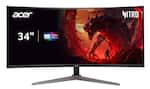 Front. Acer - Nitro ED340CU 34" Curved QHD 180Hz 1ms FreeSync Premium Gaming Monitor (DisplayPort, HDMI, Speakers) - Black.