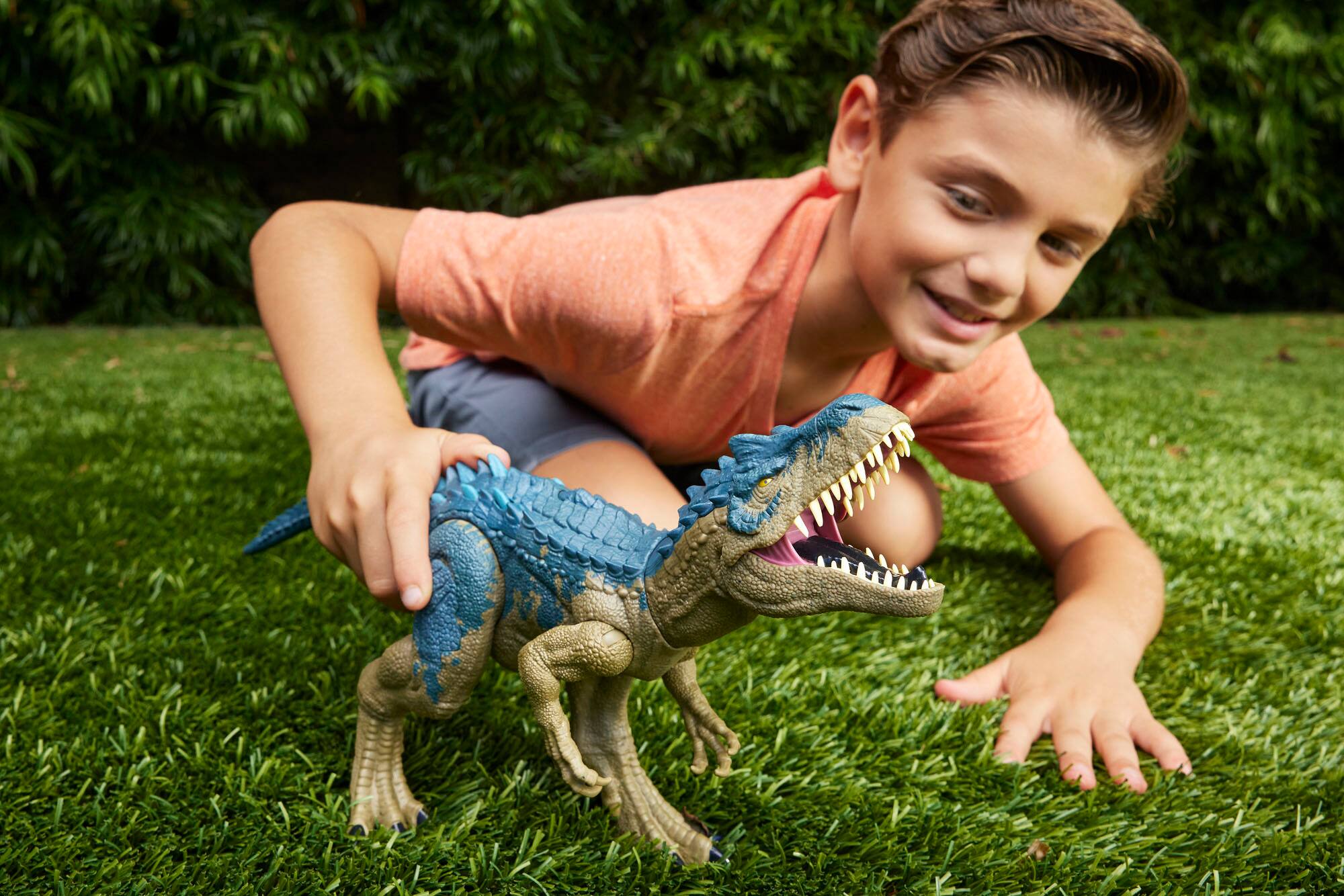 Left. Jurassic World - Ruthless Rampage 17" Allosaurus Action Figure.