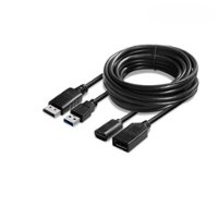 Hyperkin - 9' 2-in-1 VR Extension Cable for Oculus Rift S/Valve Index/HTC Vive - Black - Front_Zoom