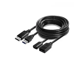 Hyperkin - 9' 2-in-1 VR Extension Cable for Oculus Rift S/Valve Index/HTC Vive - Black