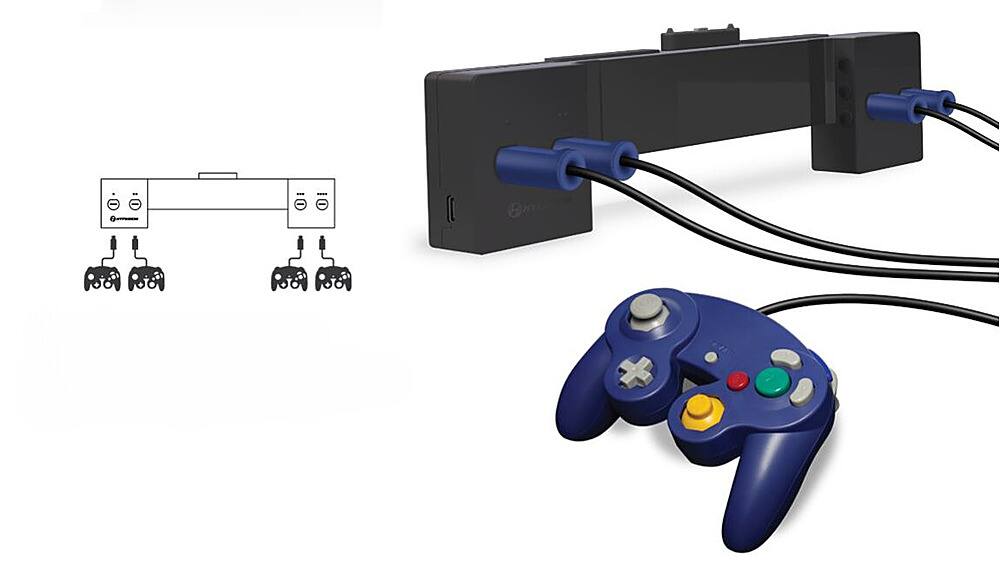 Angle. Hyperkin - HyperPodium 4-Port Controller Base for GameCube - Black.