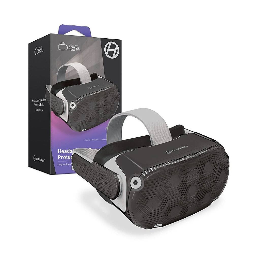Left. Hyperkin - Headset and Strap Arm Protective Shells for Oculus Quest 2 - Cool Gray.