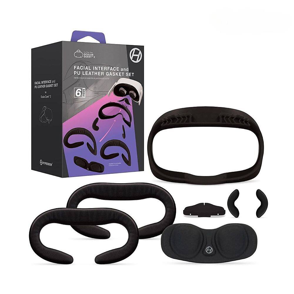 Left. Hyperkin - Facial Interface and PU Leather Gasket Set Oculus Quest 2 - Black.
