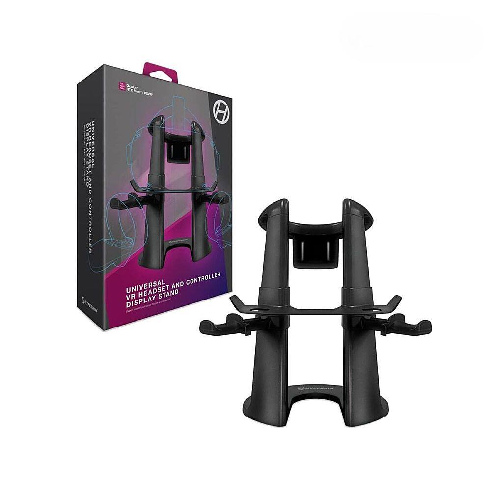 Left. Hyperkin - Universal VR Headset and Controller Display Stand for Oculus/HTC Vive/ Samsung HMD Odyssey - Black.