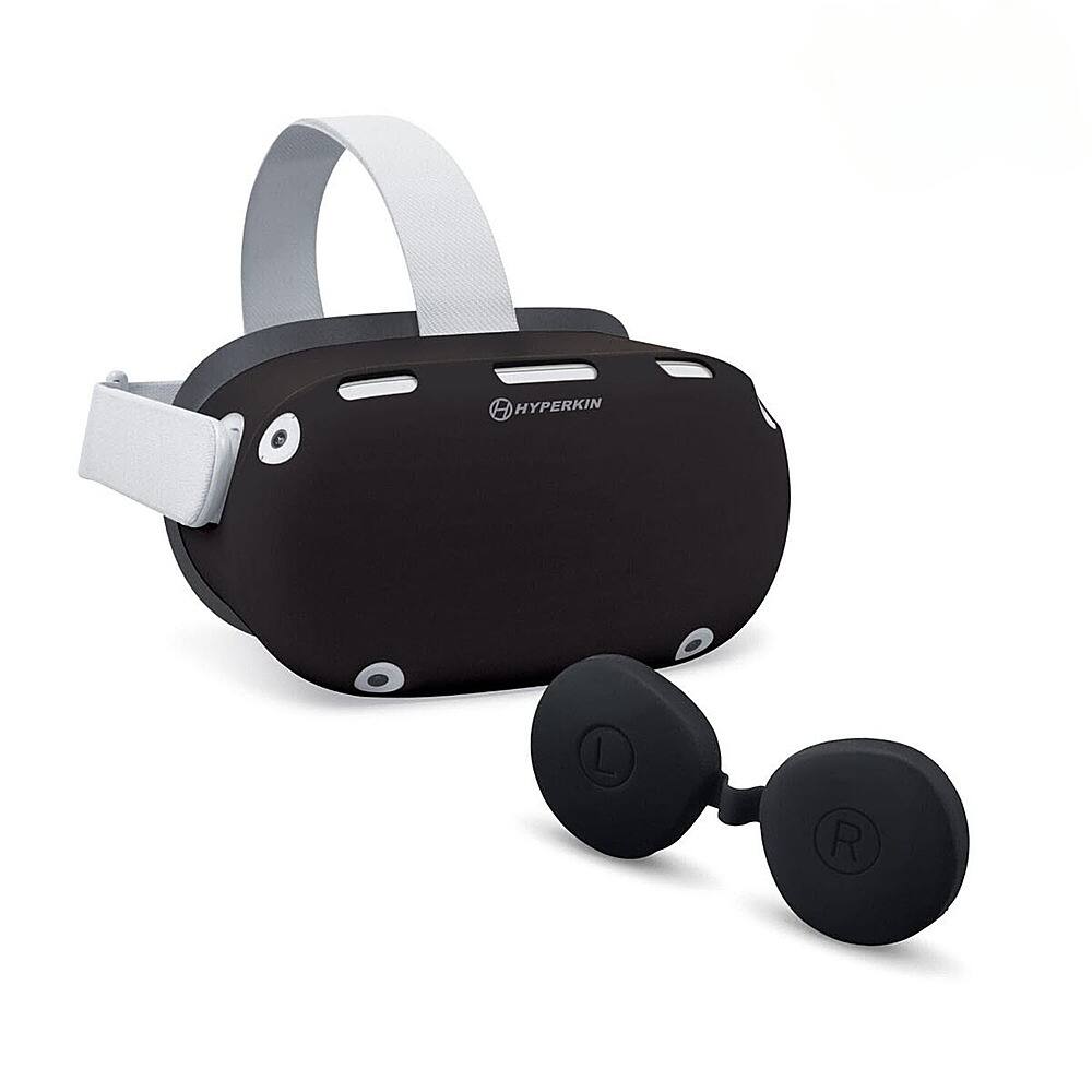 Front. Hyperkin - GelShell Headset Silicone Skin and Lens Cover Set for Oculus Quest 2 - Black.