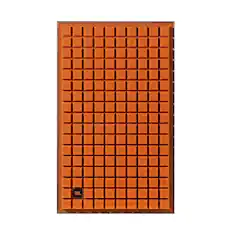 Front. JBL - JBL L100 Classic Mark II Orange Grille Loudspeaker (Each) - Walnut.