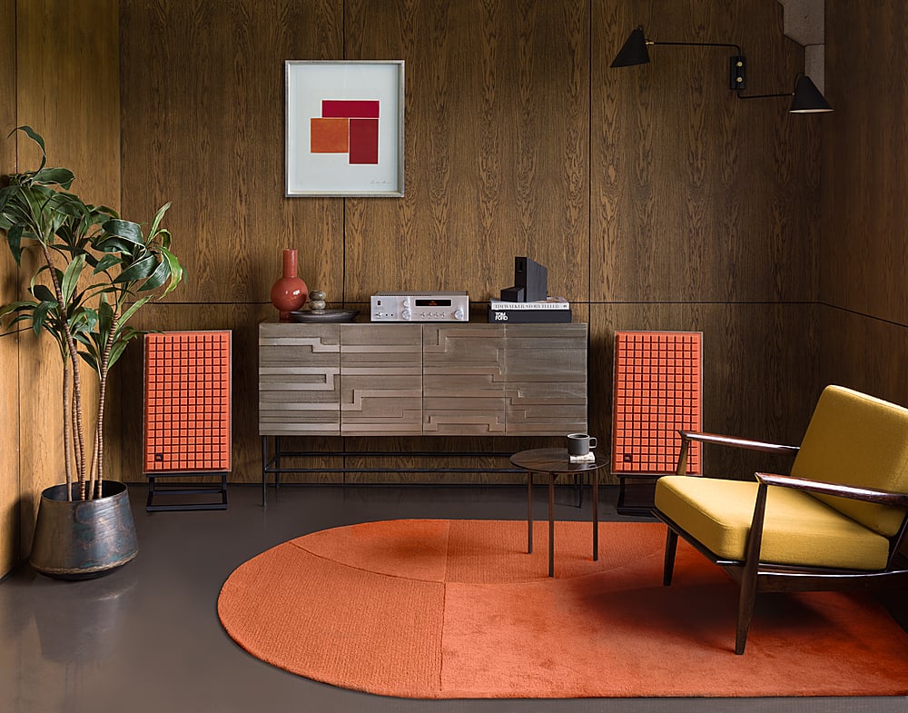 Alt View 15. JBL - JBL L100 Classic Mark II Orange Grille Loudspeaker (Each) - Walnut.