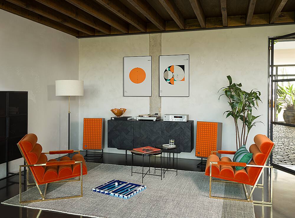 Alt View 16. JBL - JBL L100 Classic Mark II Orange Grille Loudspeaker (Each) - Walnut.