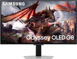 Samsung - 32" Odyssey OLED G8 (G80SD) 4K UHD 240Hz 0.03ms Smart Gaming Monitor with HDR - Silver - Front_Zoom