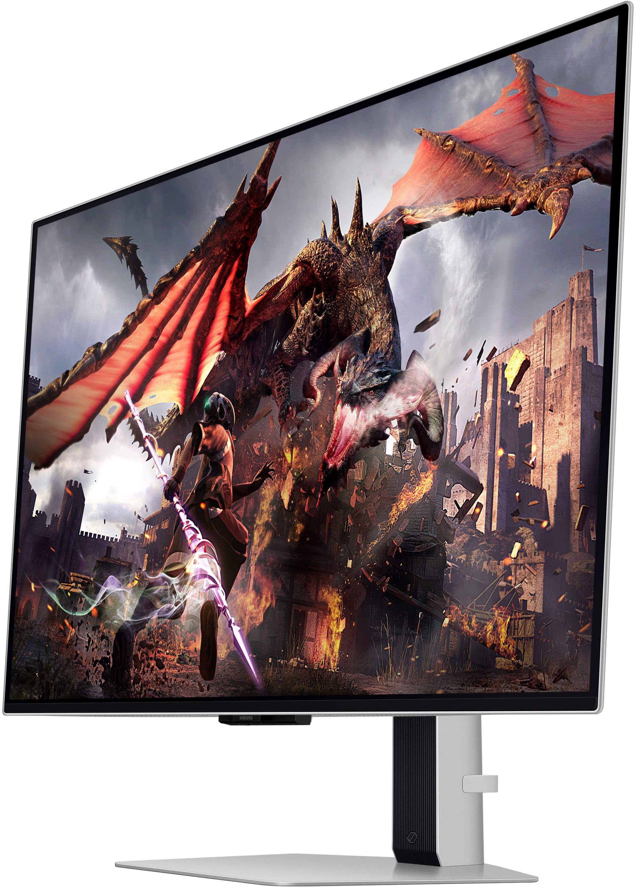 Alt View 15. Samsung - 32" Odyssey OLED G8 (G80SD) 4K UHD 240Hz 0.03ms Smart Gaming Monitor with HDR - Silver.