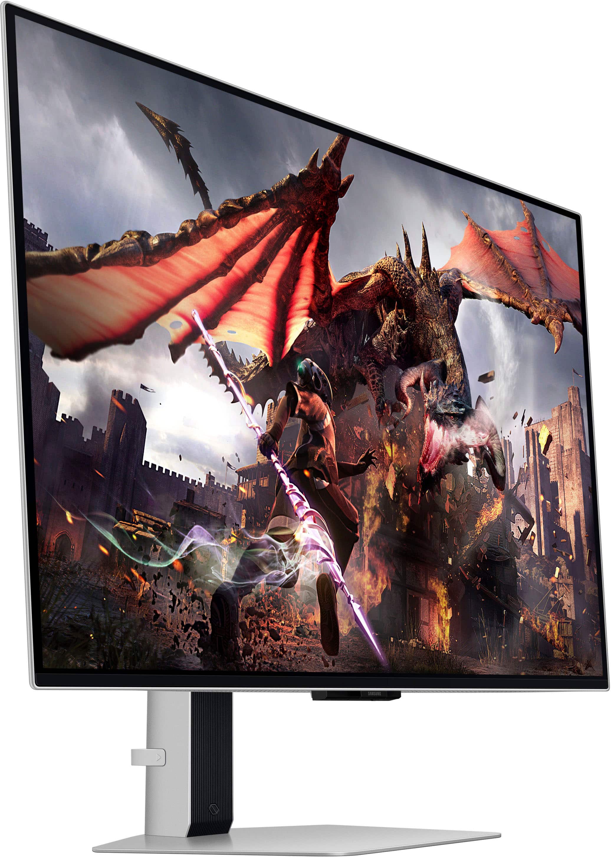 Alt View 16. Samsung - 32" Odyssey OLED G8 (G80SD) 4K UHD 240Hz 0.03ms Smart Gaming Monitor with HDR - Silver.