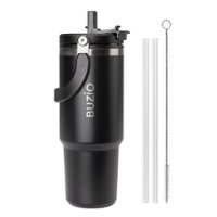 Buzio - 30oz Tumbler water bottle with Handle - Black - Angle_Zoom