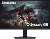 Samsung - Odyssey G50D 27" QHD IPS 180Hz 1ms AMD FreeSync Gaming Monitor with HDR 400 (DisplayPort, HDMI) - Black - Front_Zoom