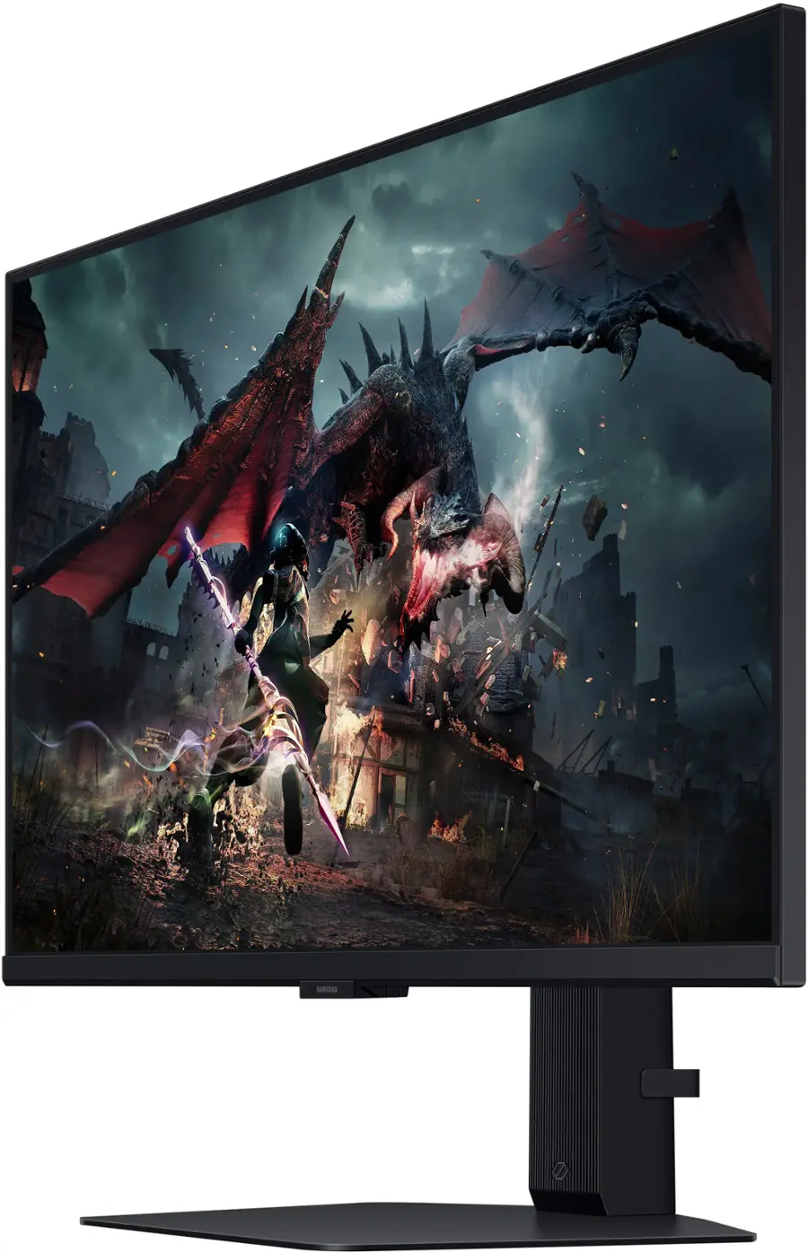 Alt View 15. Samsung - Odyssey G50D 27" QHD IPS 180Hz 1ms AMD FreeSync Gaming Monitor with HDR 400 (DisplayPort, HDMI) - Black.