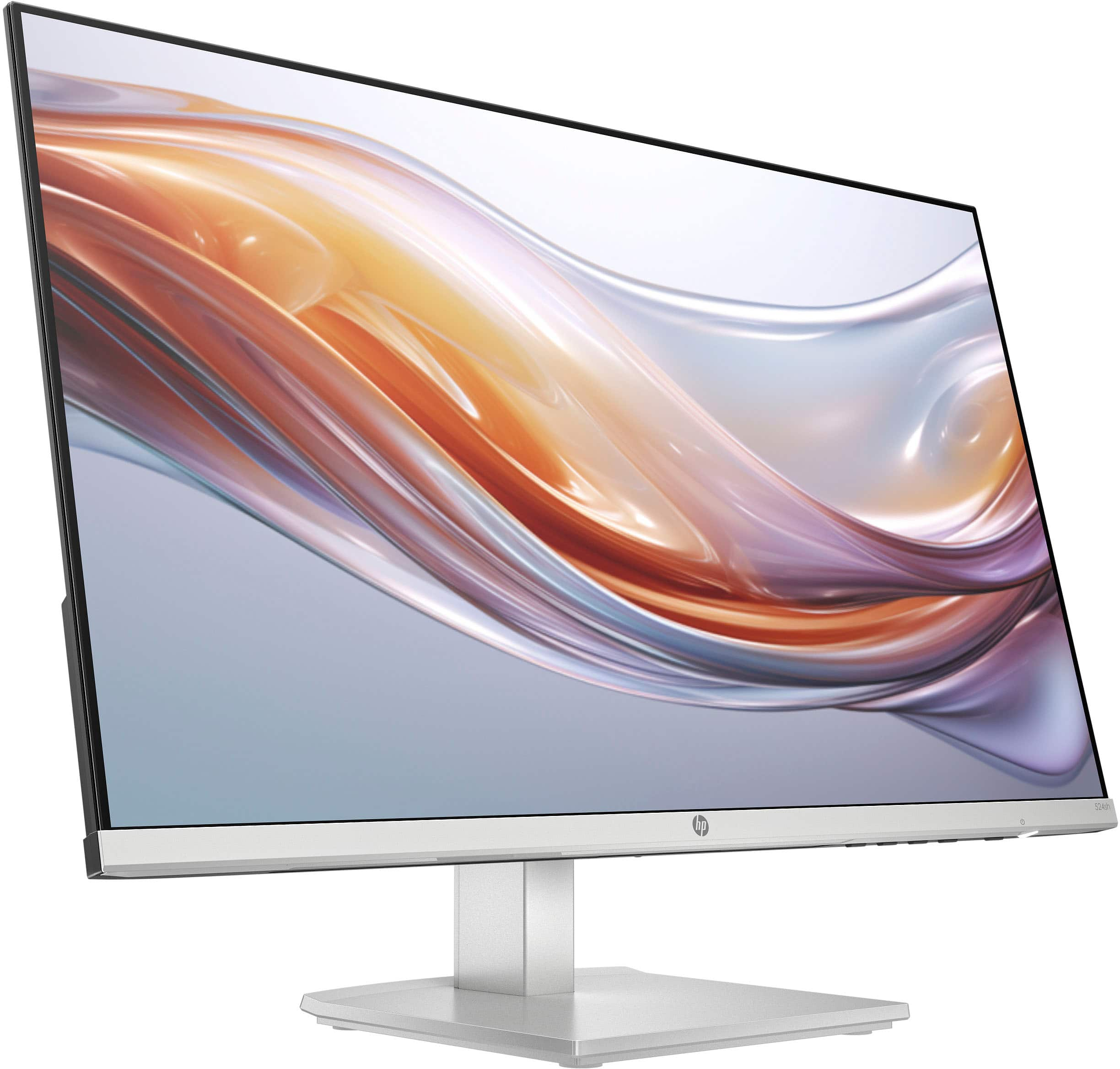 Left View: HP - 23.8" IPS LED FHD 100Hz Monitor with Adjustable Height (HDMI, VGA) - Silver & Black