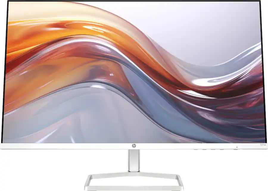 Front. HP - 27" IPS LED FHD Monitor (HDMI, VGA) - Silver & Black.